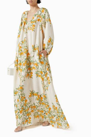 hover state of Georgio Floral-print Maxi Dress in Linen