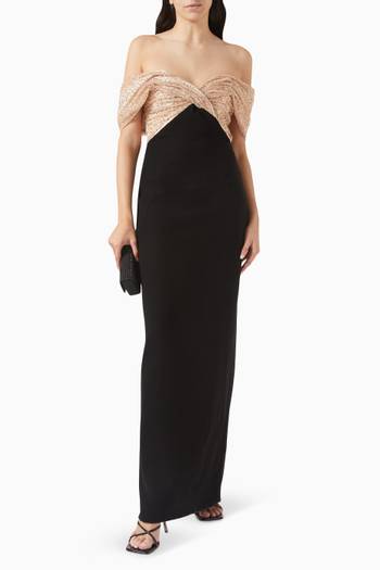 hover state of Draped Maxi Dress