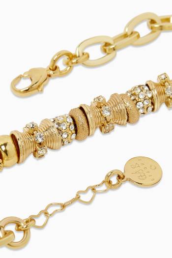 hover state of Marquiza Crystal Chain Bracelet in 24kt Gold-plated Metal
