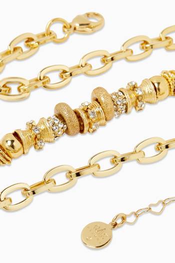 hover state of Marquiza Crystal Chain Necklace in 24kt Gold-plated Metal