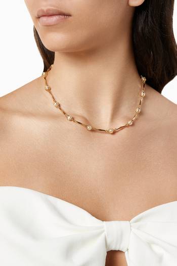 hover state of Perla Pearl Chain Necklace in 24kt Gold-plated Metal
