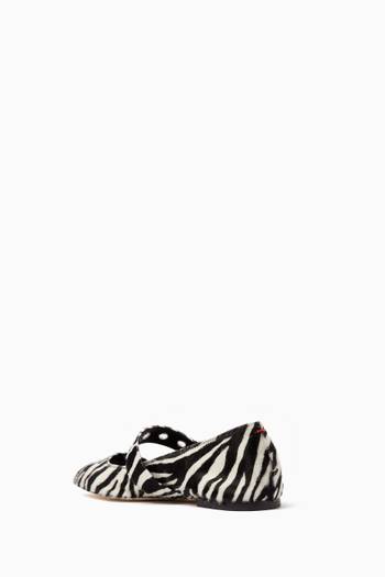 hover state of Uma Eyelet Ballerinas in Zebra Ponyhair