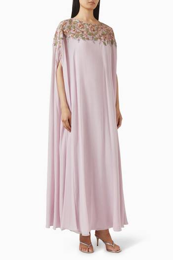 Floral-embroidered Kaftan