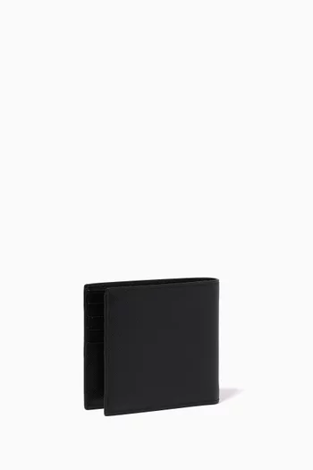 محفظة كارتيليو جلد سافيانو بشعار الماركة أسود