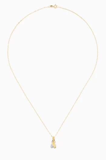 Bear Diamond Pendant Necklace in 18kt Yellow Gold        