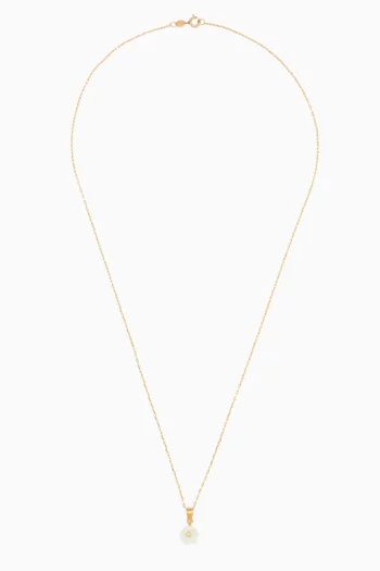 Floral Diamond Pendant Necklace in 18ky Yellow Gold 