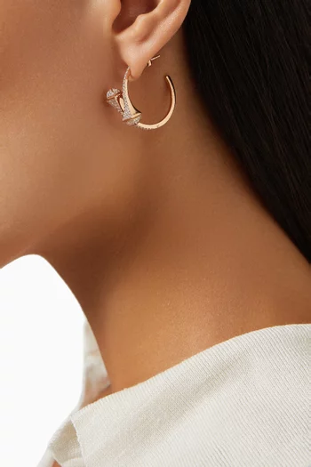 Cleo Full Diamond Small Hoop Earrings in 18kt Rose Gold