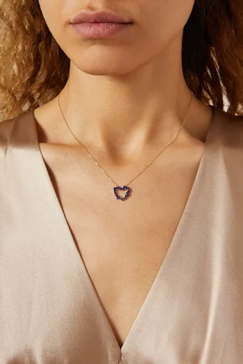 "Hob/ Love" Heart Pendant with Enamel in 18kt Yellow Gold        