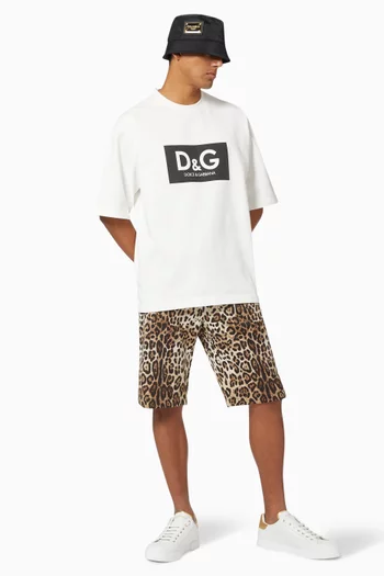 Oversized T-shirt with DG Logo in Cotton    