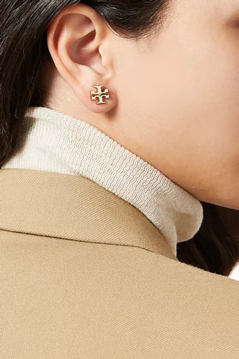 Kira Stud Earrings in Brass   