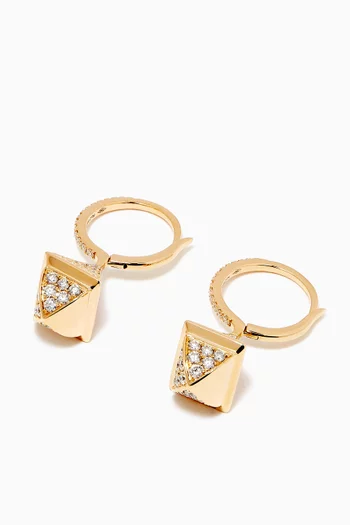 Cleo Mini Rev Diamond Drop Earrings in 18kt Gold