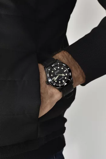 ساعة أوشنر 500 أوتوماتيكية بلون أسود بإصدار محدود، 44 مم