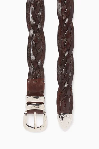 Braided Belt in Leather