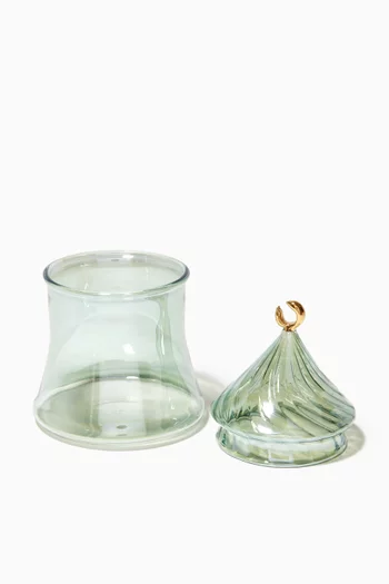 Crescent Handblown Glass Jar 