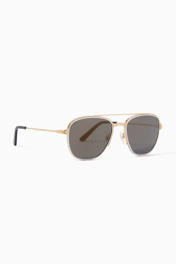 Two-tone Pilot Sunglasses in Titanium & Metal  