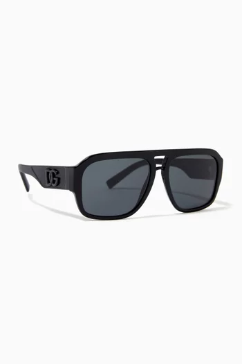DG Crossed Sunglasses in Acetate  