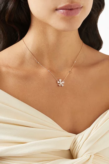 Fleur Large Diamond Necklace in 18kt Rose Gold