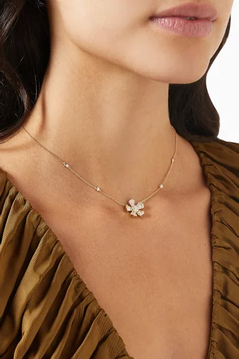 Fleur Large Diamond Necklace in 18kt  Yellow Gold