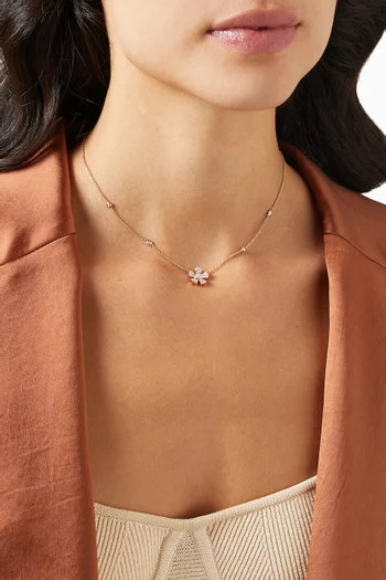 Fleur Mini Diamond Necklace in 18kt Rose Gold