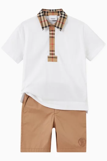 Contrast Collar Polo Shirt in Cotton