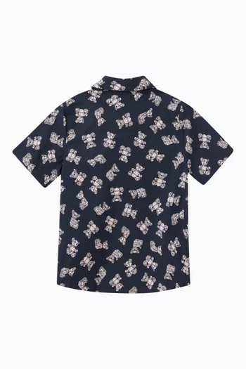 Owen Bear Print Shirt in Cotton