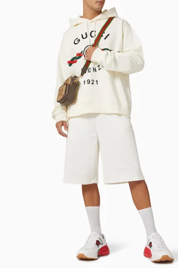 Gucci Firenze 1921 Hooded Sweatshirt in Felted Cotton Jersey  