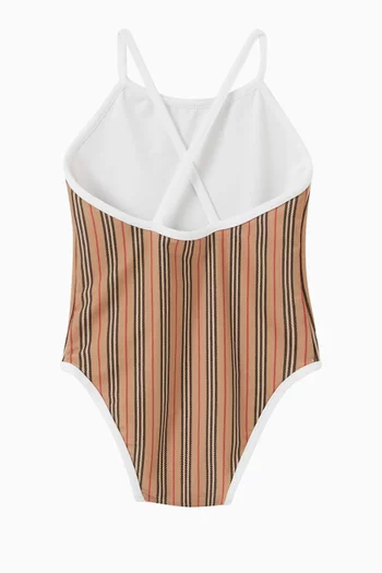 لباس سباحة ساندي نايلون بالخطوط المميزة للماركة