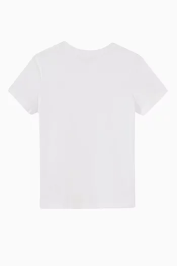 V-neck Logo T-shirt in Cotton