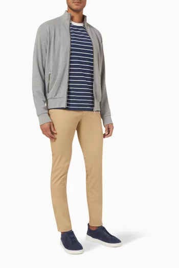 Striped Crewneck T-shirt in Cotton-jersey