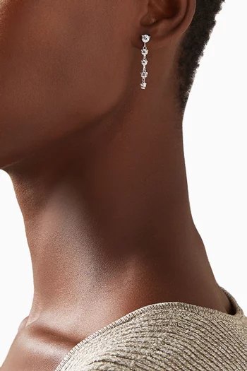 Crystal Dangle Earrings in Sterling Silver