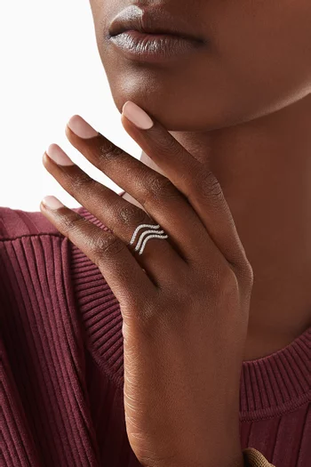 Triple Stacked Crystal Ring in Sterling Silver