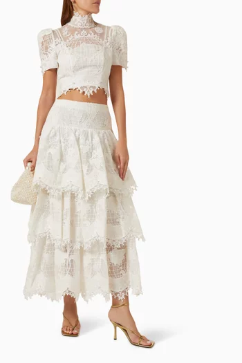 High Tide Embroidered Skirt in Tulle