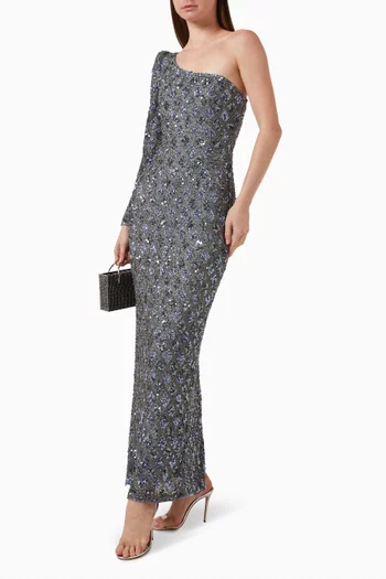 One-shoulder Sequinned Gown