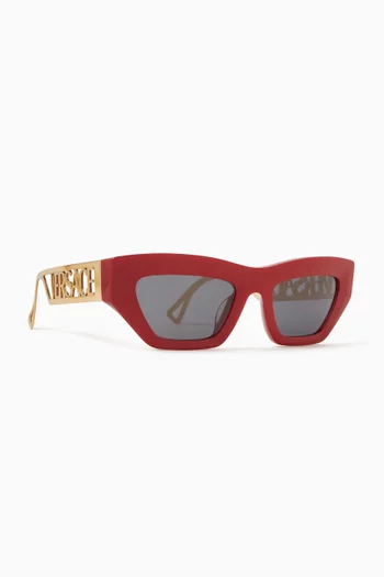 90s Vintage Logo Cat-eye Sunglasses in Acetate & Metal