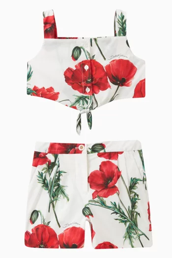 Poppy Print Shorts in Cotton