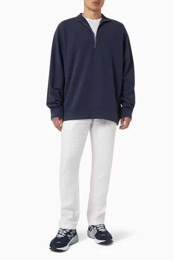 Half Zip Loopback Sweatshirt in Cotton