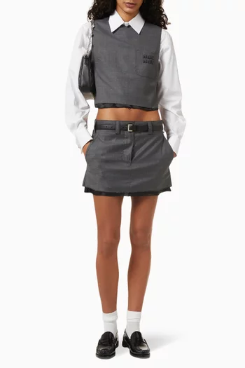 Grisaille Mini Skirt in Virgin Wool
