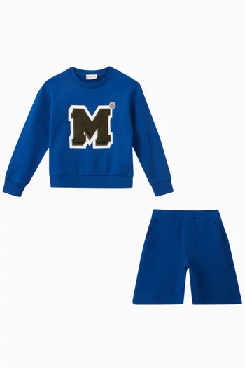M Logo Sweater and Shorts Set in Cotton