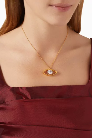Mini Occhio Pendant Necklace in 24kt Gold-plated Bronze