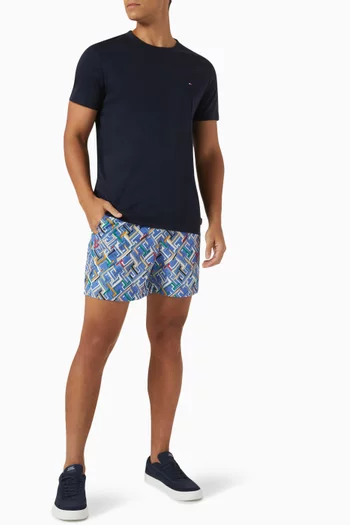 All-over Monogram-print Mid-length Swim Shorts