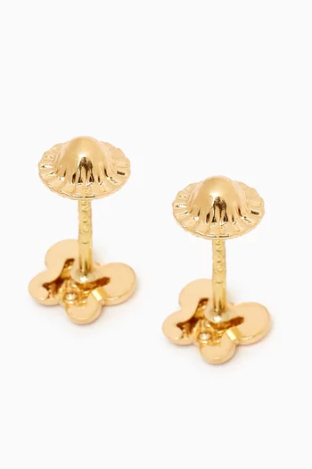 Butterfly Diamond & Enamel Stud Earrings in 18kt Yellow Gold