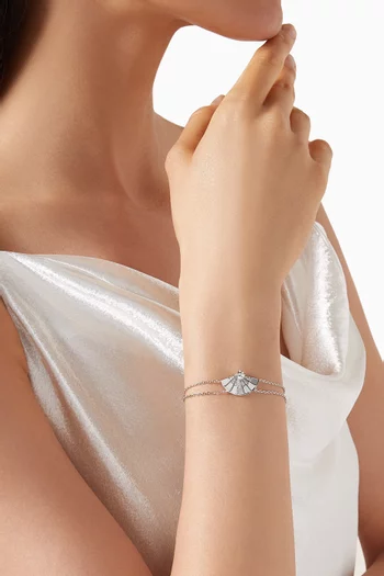 Fanfare Symphony Diamond & Mother of Pearl Bracelet in 18kt White Gold