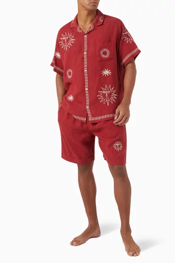 Helios Pyjama Shorts in Linen