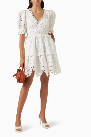 Addie Eyelet Mini Dress in Cotton