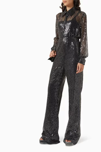 Flared Pants in Sequin