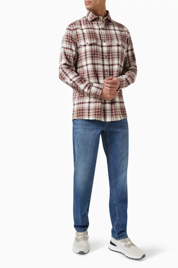 Madras Easy-fit Shirt in Cotton Flannel