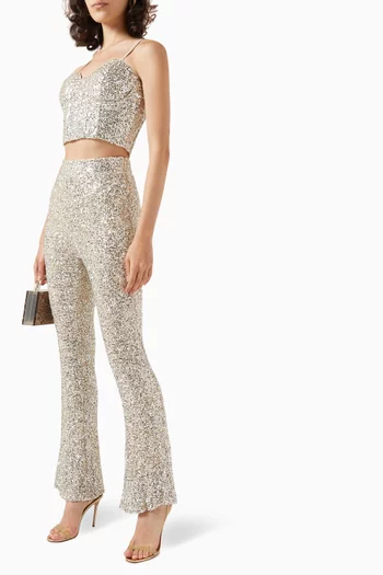 Flared Pants in Sequin