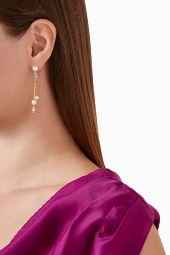 Kiku Freshwater Pearl Drop Earrings in 18kt Gold
