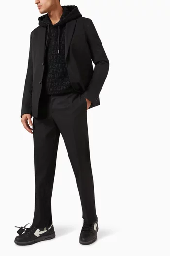 Slim Zipped-cuff Pants in Wool