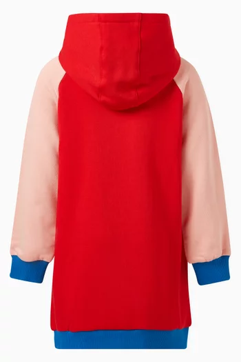 Colour-block Hooded Dress in Cotton Blend